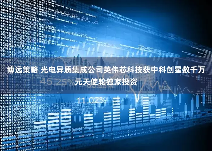 博远策略 光电异质集成公司英伟芯科技获中科创星数千万元天使轮独家投资